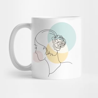 abstract lady, line art woman Mug